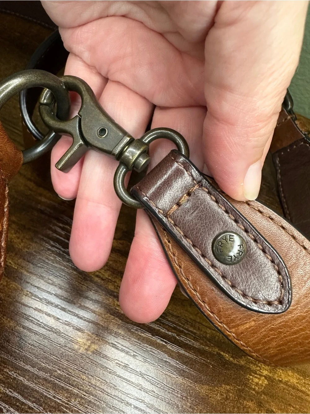 Frye Brown Genuine Leather Mini Crossbody Saddle Bag | Soft Leather